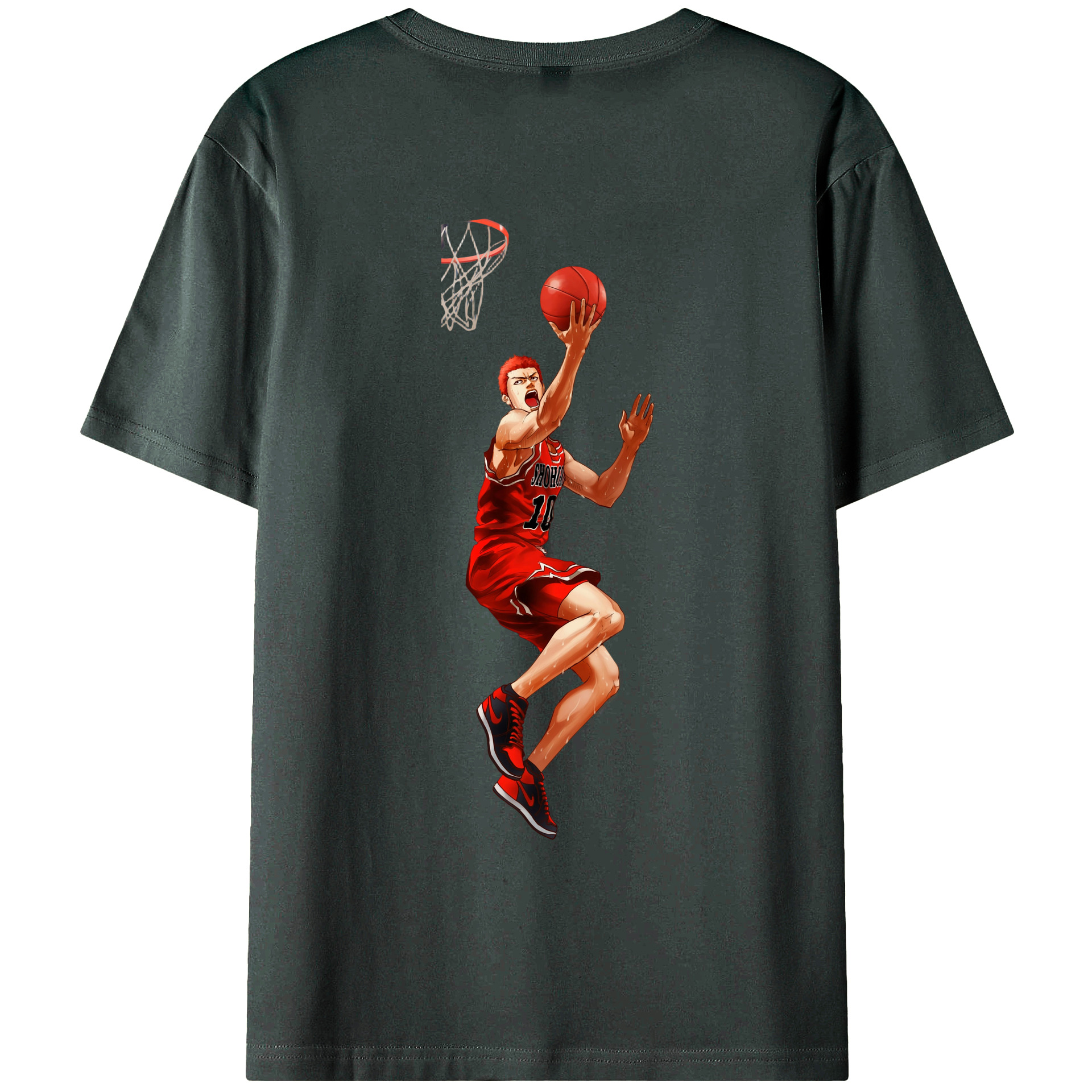 （画像用） SLAM DUNK／スラムダンク 綿100％ メンズ半袖Tシャツ（バックプリント） 通気性